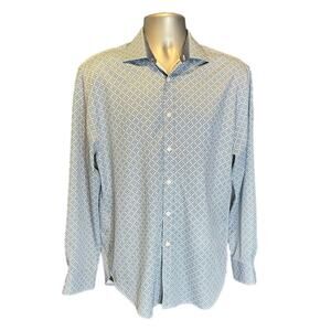 Society of Threads Geometric Print Slim Fit No Iron Button Down Size M